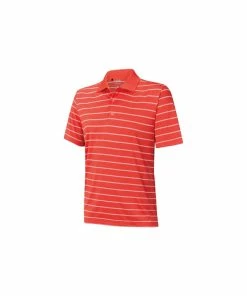 ADIDAS 2 Colour Stripe Polo - Hi Res Red/White