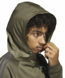 ADIDAS 3-Stripes COLD.RDY Hoodie - Olive Strata -Clubs Shop adidas 3 stripes cold rdy hoodie olive strata p13182 29670 image