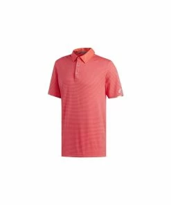 ADIDAS Climachill Tonal Stripe Polo - SHOCK RED/PINK