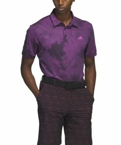 ADIDAS Flower Mesh Golf Polo Shirt - Black