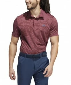ADIDAS Jacquard Polo Shirt - Quiet Crimson
