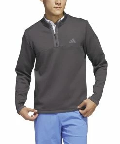 ADIDAS Microdot 1/4-Zip Golf Sweatshirt - Black