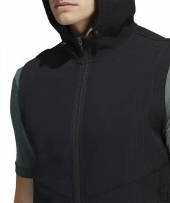 ADIDAS Statement Full-Zip Hooded Vest - Black -Clubs Shop adidas statement full zip hooded vest black p11408 24279 image