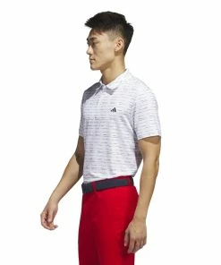 ADIDAS Stripe Zip Golf Polo Shirt - White -Clubs Shop adidas stripe zip golf polo shirt white p13313 30135 image