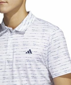 ADIDAS Stripe Zip Golf Polo Shirt - White -Clubs Shop adidas stripe zip golf polo shirt white p13313 30136 image