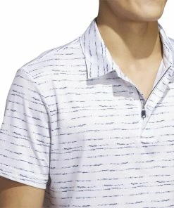 ADIDAS Stripe Zip Golf Polo Shirt - White -Clubs Shop adidas stripe zip golf polo shirt white p13313 30137 image