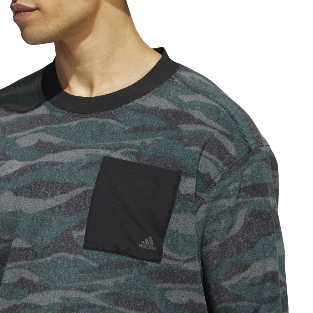 ADIDAS Texture-Print Crew Sweatshirt - Black 6 ADIDAS Texture-Print Crew Sweatshirt - Black - Image 4