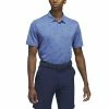 ADIDAS Textured Jacquard Golf Polo Shirt - Blue Fusion