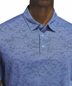 ADIDAS Textured Jacquard Golf Polo Shirt - Blue Fusion -Clubs Shop adidas textured jacquard golf polo shirt blue fusion p13242 29876 image