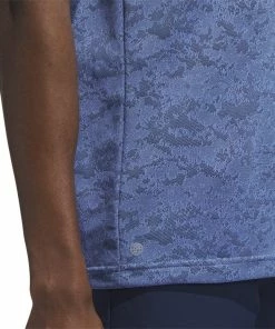 ADIDAS Textured Jacquard Golf Polo Shirt - Blue Fusion -Clubs Shop adidas textured jacquard golf polo shirt blue fusion p13242 29877 image