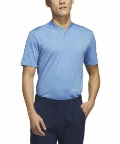 ADIDAS Textured Stripe Polo Shirt - Blue Fusion