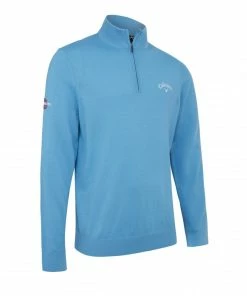 Callaway 1/4 BLENDED MERINO SWEATER - MALIBU BLUE