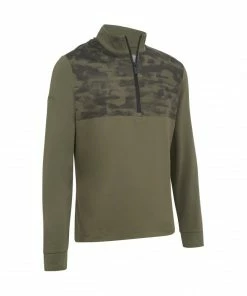 Callaway 1/4 ZIP CAMO PRINT PULL OVER - BLACK LICHEN