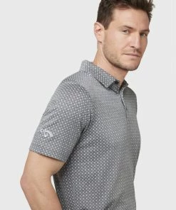 Callaway 2022 SOFT TOUCH MICRO PRINT POLO BLACK HEATHER -Clubs Shop callaway 2022 soft touch micro print polo black heather p9265 19877 image