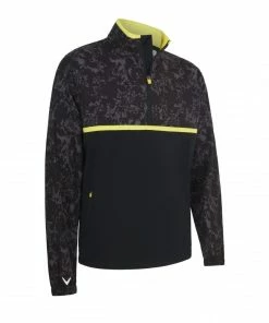 Callaway ABSTRACT CAMO PRINT WIND 1/4 ZIP JACKET CAVIAR