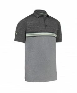 Callaway HEATHERED CHEST STRIPE POLO CAVIAR HEATHER