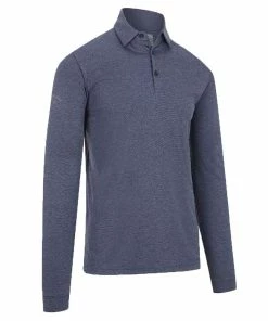 Callaway LONG SLEEVE POLO - NAVY CHAMBRY HTR