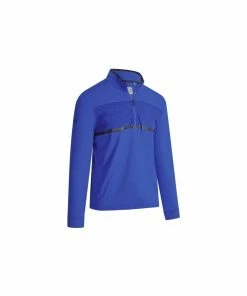 Callaway PIECED PRINT 1/4 ZIP FLEECE - EGYPTIAN BLUE