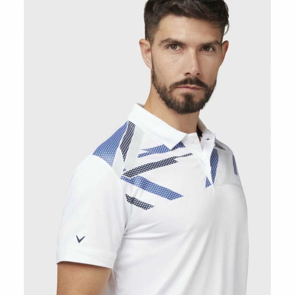 Callaway STREET MURAL TEXTURED PRINT POLO BRIGHT WHITE 5 Callaway STREET MURAL TEXTURED PRINT POLO BRIGHT WHITE - Image 3