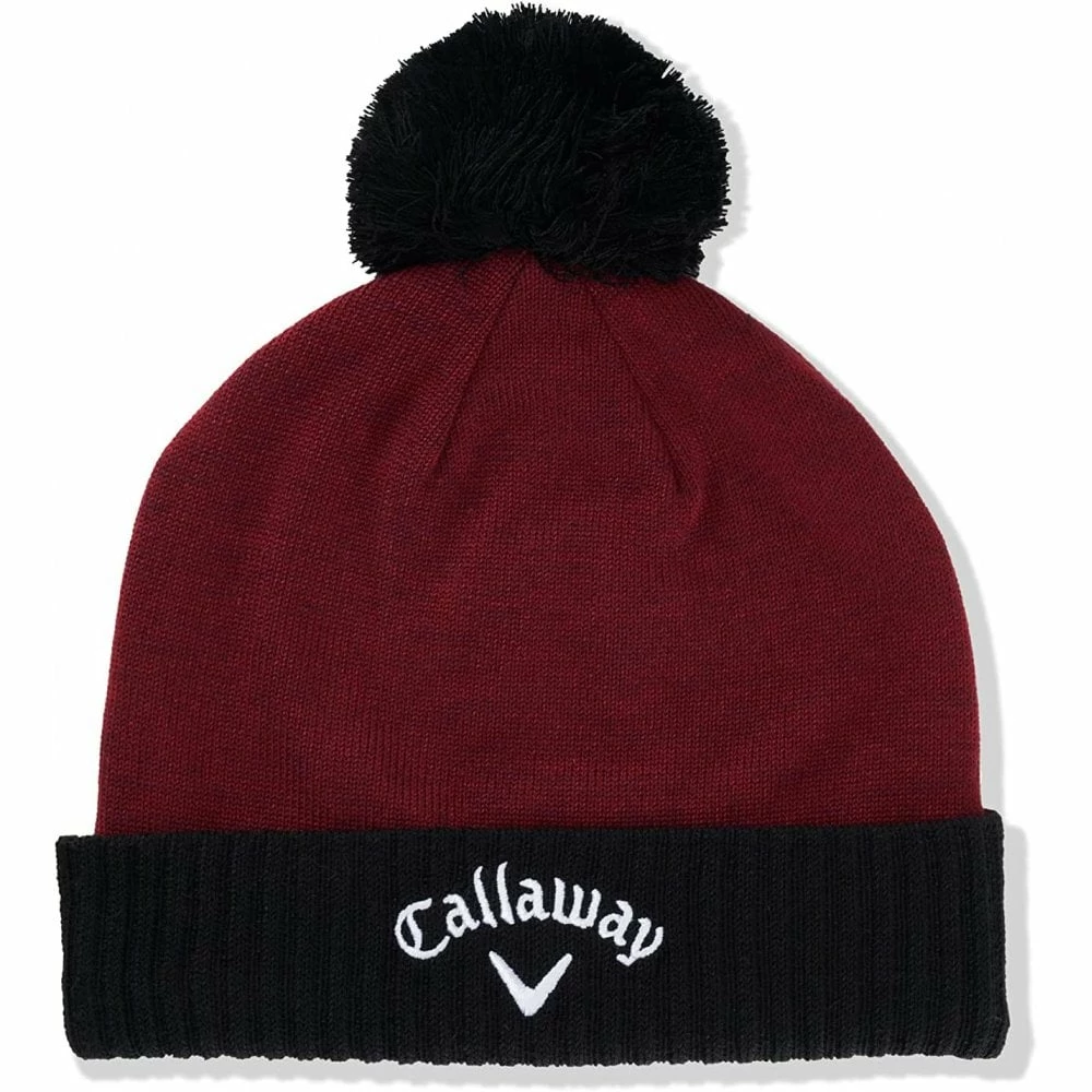Callaway TA Pom Beanie - Wine/Black 3 Callaway TA Pom Beanie - Wine/Black