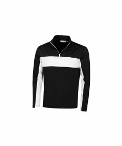 Calvin Klein EMBOSSED HALF ZIP - BLACK/WHITE