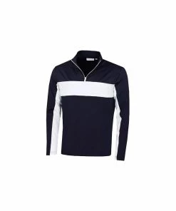 Calvin Klein EMBOSSED HALF ZIP - NAVY/WHITE