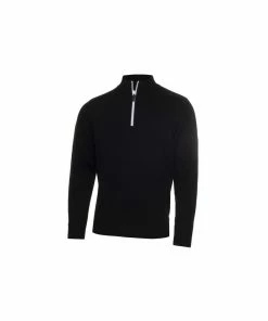 Calvin Klein Half Zip Lined Sweater - Black