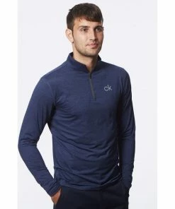 Calvin Klein NEWPORT HALF ZIP - Navy Marl -Clubs Shop calvin klein newport half zip navy marl p9879 21487 image
