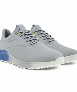 ECCO M Golf S-Three Golf Shoes CONCRETE/RETRO BLUE