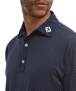 FootJoy 2022 Diamond Dot Print Lisle Polo - Navy/White -Clubs Shop footjoy 2022 diamond dot print lisle polo navy white p9059 19251 image