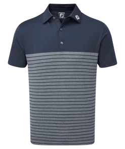 FootJoy 2022 Engineered Heather Striped Lisle Polo Navy -Clubs Shop footjoy 2022 engineered heather striped lisle polo navy p9034 19113 image