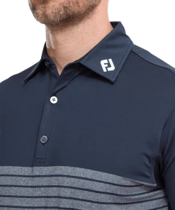 FootJoy 2022 Engineered Heather Striped Lisle Polo Navy -Clubs Shop footjoy 2022 engineered heather striped lisle polo navy p9034 19115 image
