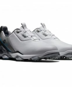 FootJoy 2022 Mens Tour Alpha Golf Shoes - White/Grey/Blue