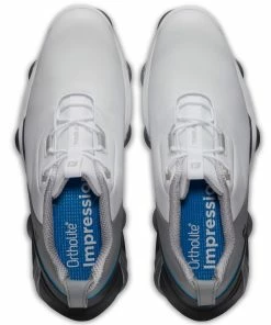 FootJoy 2022 Mens Tour Alpha Golf Shoes - White/Grey/Blue -Clubs Shop footjoy 2022 mens tour alpha golf shoes white grey blue p7893 15848 image