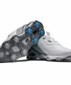 FootJoy 2022 Mens Tour Alpha Golf Shoes - White/Grey/Blue -Clubs Shop footjoy 2022 mens tour alpha golf shoes white grey blue p7893 15849 image