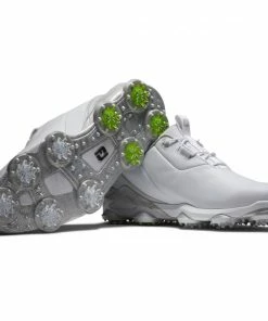 FootJoy 2022 Mens Tour Alpha Golf Shoes - White/Grey/Lime -Clubs Shop footjoy 2022 mens tour alpha golf shoes white grey lime p7892 15844 image