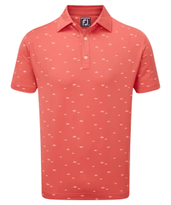 FootJoy 2022 School Of Fish Print Lisle Polo - Coral -Clubs Shop footjoy 2022 school of fish print lisle polo coral p9064 19276 image
