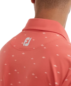 FootJoy 2022 School Of Fish Print Lisle Polo - Coral -Clubs Shop footjoy 2022 school of fish print lisle polo coral p9064 19278 image