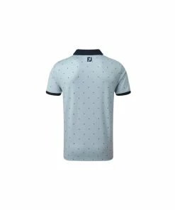 FootJoy Birdseye Argyle Print Polo - Blue Fog/White/Navy