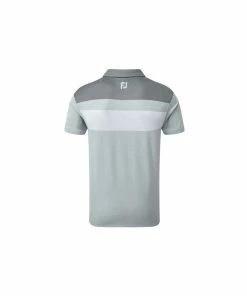 FootJoy Block Birdseye Pique Polo - Heather Grey/White/Black