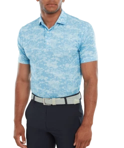 FootJoy Cloud Camo Lisle Polo Shirt True Blue