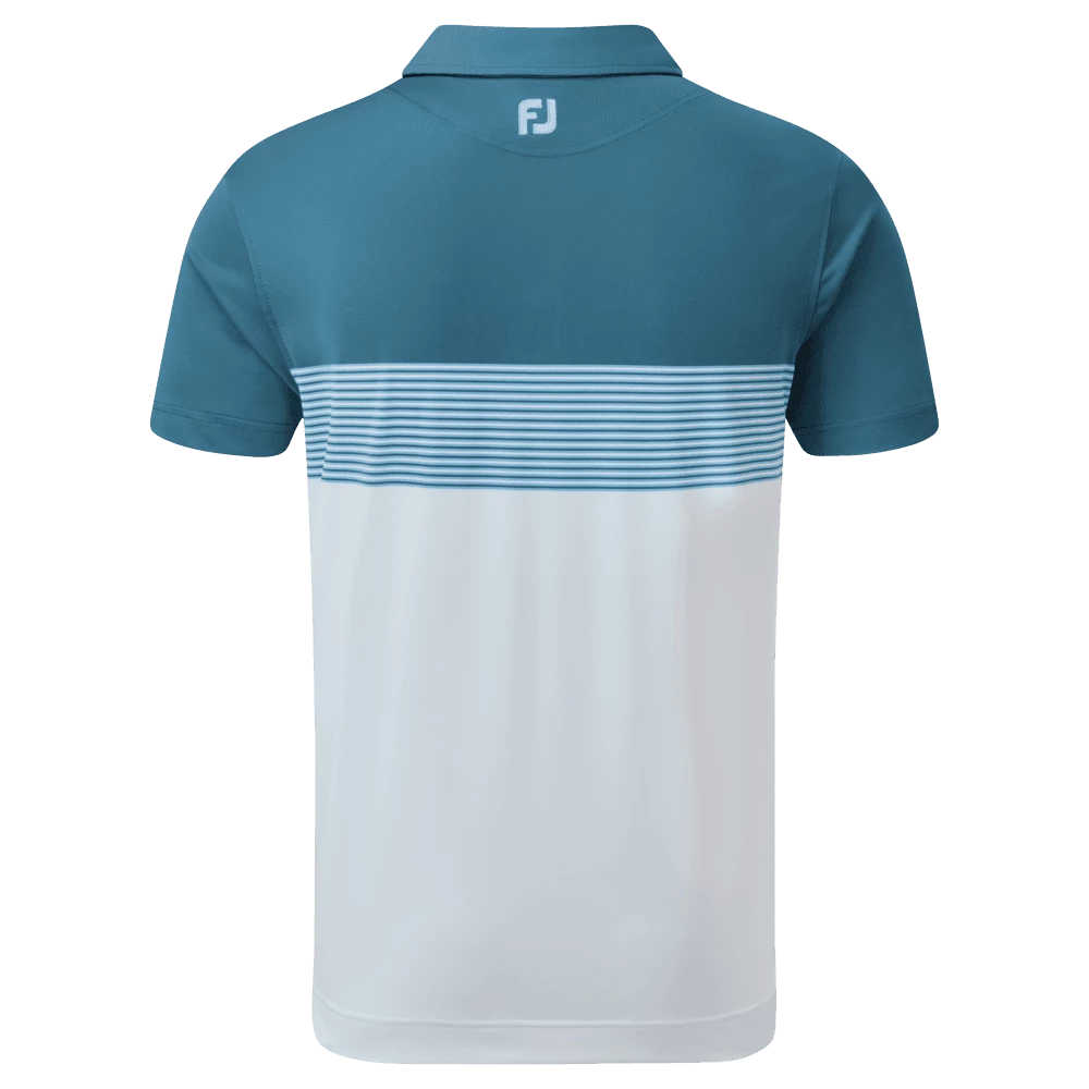 FootJoy Colour Block Pique Polo Ink And White/Dusk Blue 6 FootJoy Colour Block Pique Polo Ink And White/Dusk Blue - Image 4