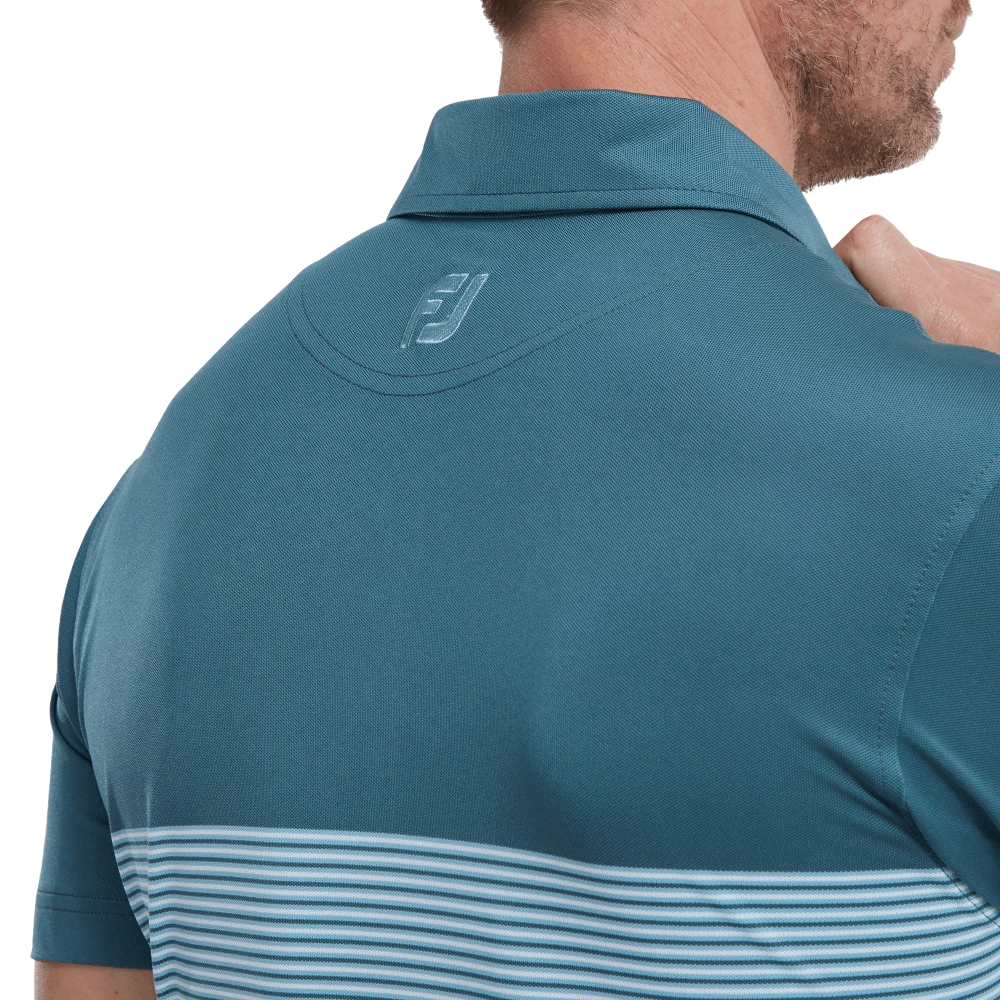 FootJoy Colour Block Pique Polo Ink And White/Dusk Blue 7 FootJoy Colour Block Pique Polo Ink And White/Dusk Blue - Image 5
