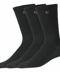 FootJoy ComfortSof Mens Sock 3 Pair Pack BLACK