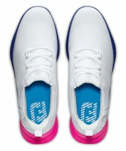 Footjoy FJ FUEL SPORT WHITE/PINK/BLUE Golf Shoes -Clubs Shop footjoy fj fuel sport white pink blue golf shoes p12592 27434 image