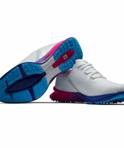 Footjoy FJ FUEL SPORT WHITE/PINK/BLUE Golf Shoes -Clubs Shop footjoy fj fuel sport white pink blue golf shoes p12592 27435 image