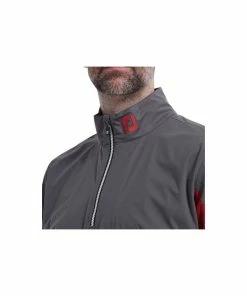 FootJoy HYDROKNIT 1/2 ZIP - Charcoal/Red -Clubs Shop footjoy hydroknit 1 2 zip charcoal red p7172 14058 image