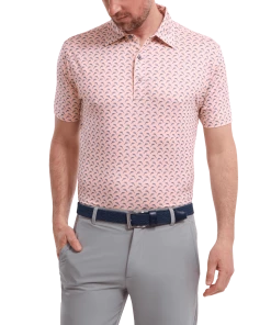 FootJoy Leaping Dolphins Lisle Polo Quartz Pink/Graphite