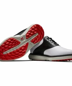 Footjoy Mens FJ TRADITIONS SPIKELESS WHITE/BLACK/GREY Golf Shoes -Clubs Shop footjoy mens fj traditions spikeless white black grey golf shoes p12578 27365 image