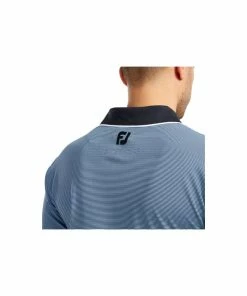 FootJoy Pique Ministripe Polo - Navy & Lagoon